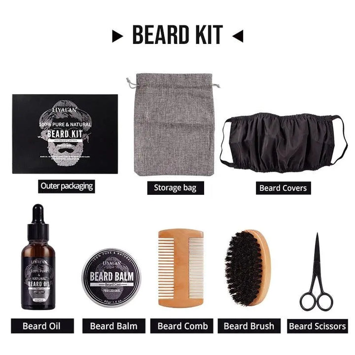 Well Dudes7pcs/sets Beard Growth KitThe 7pcs/sets Beard Growth Kit is the ultimate grooming and care solution for men who want to enhance their beard growth and achieve a thicker, fuller mustache.This Well Dudes7pcs/sets Beard Growth Kit